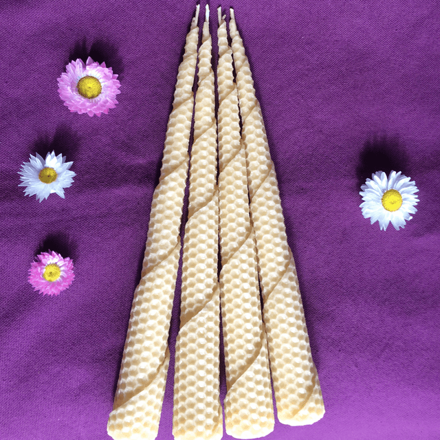 BOUGIES CHANDELLE ROULEE CONE OU SAPIN 24 CM
